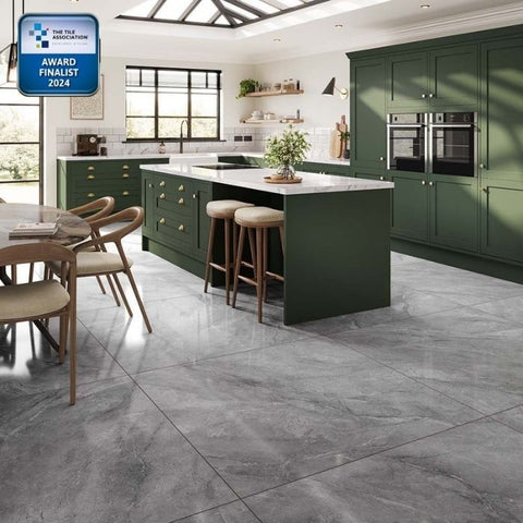 Selene Silver Polished Porcelain Wall & Floor Tiles - 1000mm x 1000mm