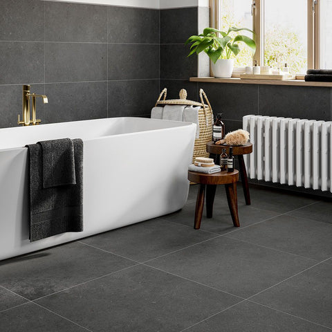 Siena Dark Grey Matt Porcelain Wall & Floor Tiles - 600mm x 600mm